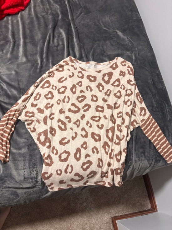 24/7 by Maurices Tops - Maurice’s Beige and Brown Leopard Print Dolman Top